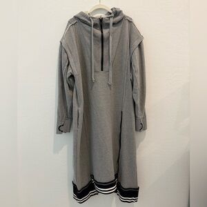 Free People Movement Gray Black and White Knit Utility Sweater Dress NWOT